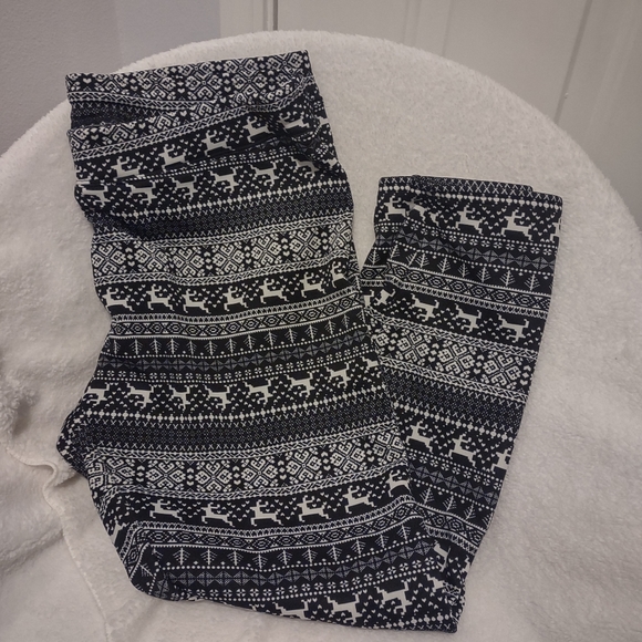 Reindeer leggings pants Black White XXL - Picture 4 of 5